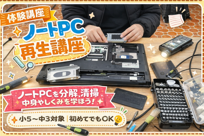 ノートPCを分解して再生作業を体験する講座
