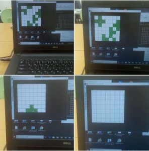 HSPでライツアウトをプログラミング、中学生も高校生もはまる生徒が続出。オーソドックスで単純なパズルゲームながら面白い。