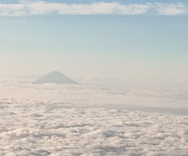 機内から見える富士山